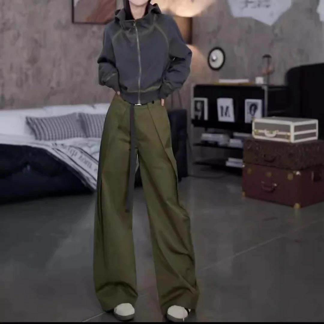 2024秋季新款35-45岁洋气女装韩版连帽短款卫衣外套个性工装裤