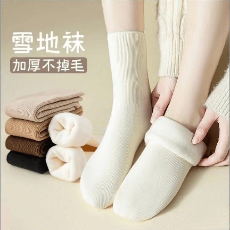 雪地袜冬季加厚袜子女秋冬款保暖加绒长筒东北外穿居家睡眠地板袜
