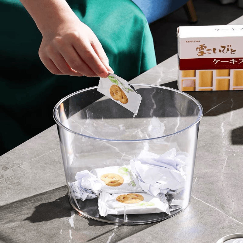 垃圾桶客厅家用轻奢透明卫生间厕所厨房桌面办公室纸篓卧室收纳桶