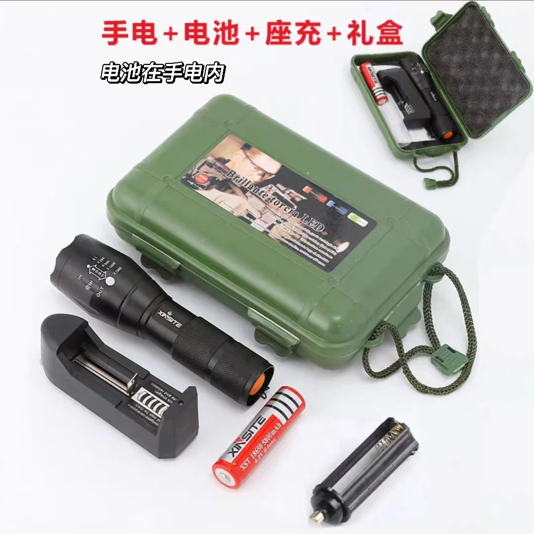 准新品 【DR-012】XML-T6 充电变焦迷你户外防身强光小手电筒