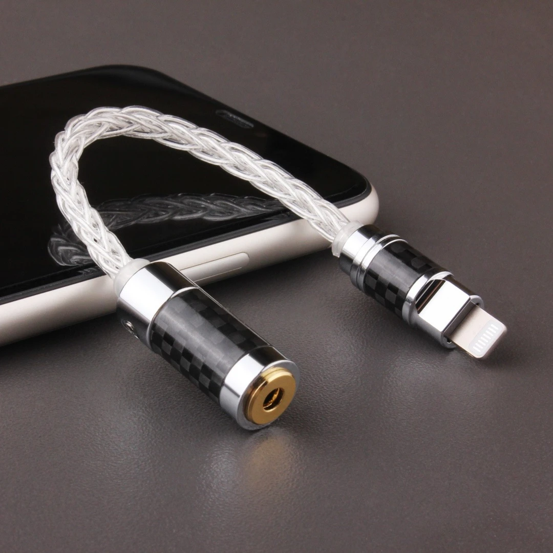 准新品  8股纯银3.5苹果手机手工定制转接线