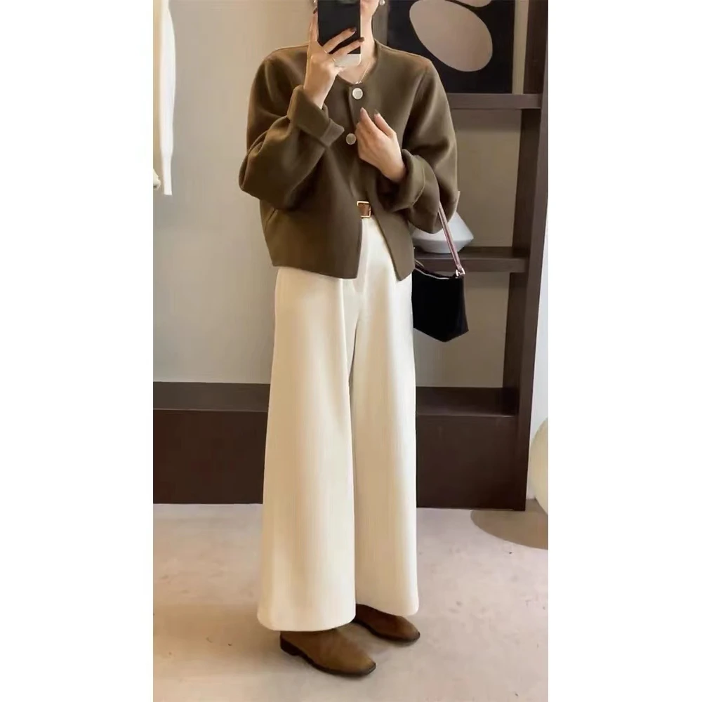 秋冬装搭配小香风套装女韩剧盐系轻熟穿搭今年流行两件套裤高腰