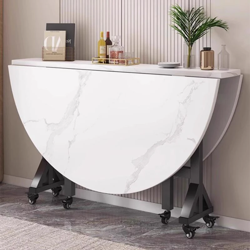 新疆包邮折叠餐桌家用小户型伸缩吃饭桌子现代简约多功能可移动10