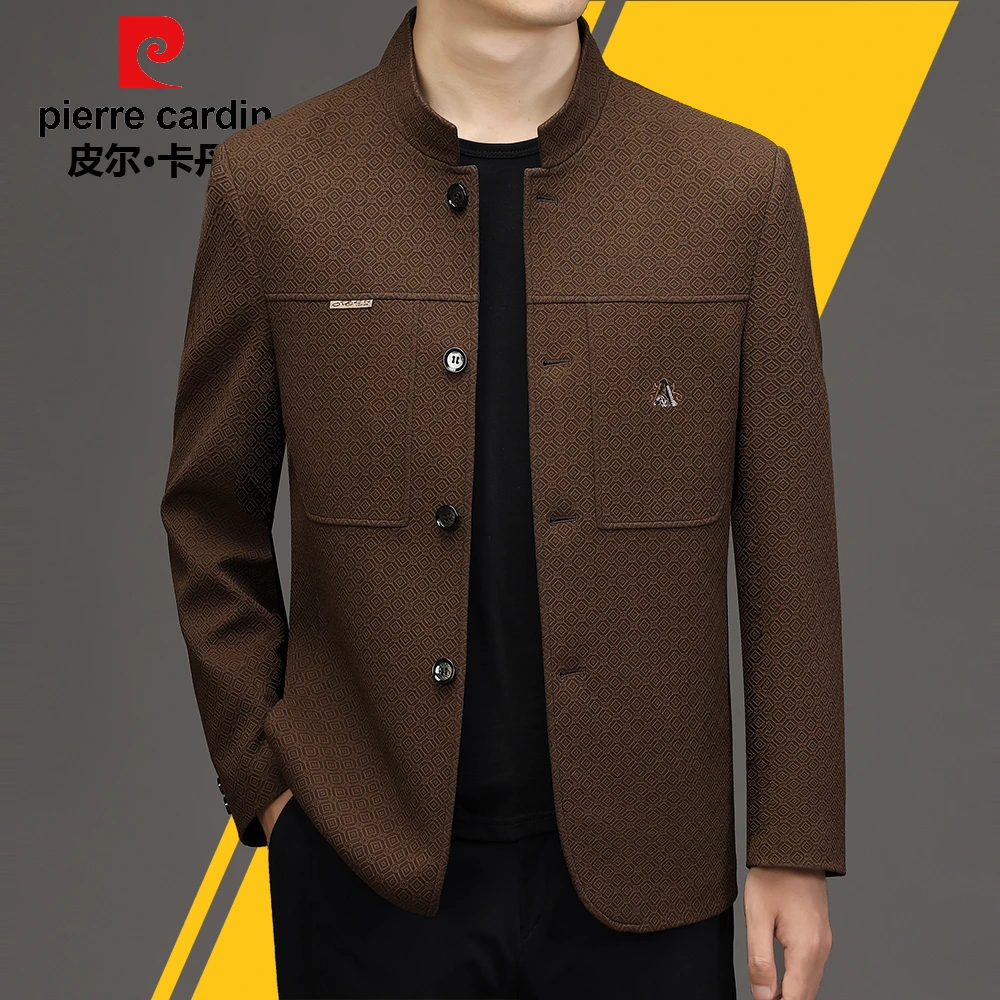 皮尔卡丹【设计感帅气小立领】刺绣减龄休闲春秋季夹克外套男2024