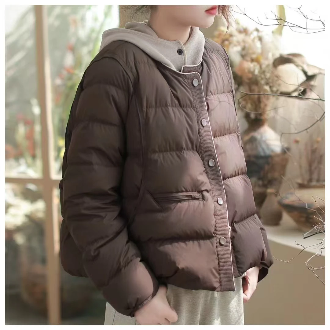 【云云精选】118冬季圆领羽羽外套