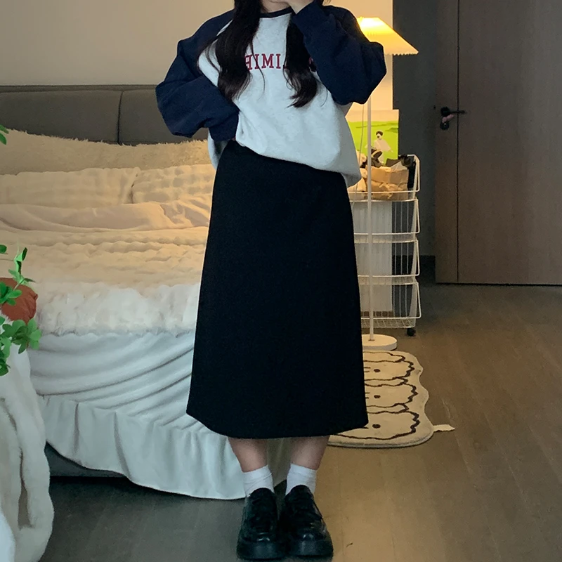 王叔叔的店春秋秋冬新款修身显瘦半身裙女高腰款A字裙 8807