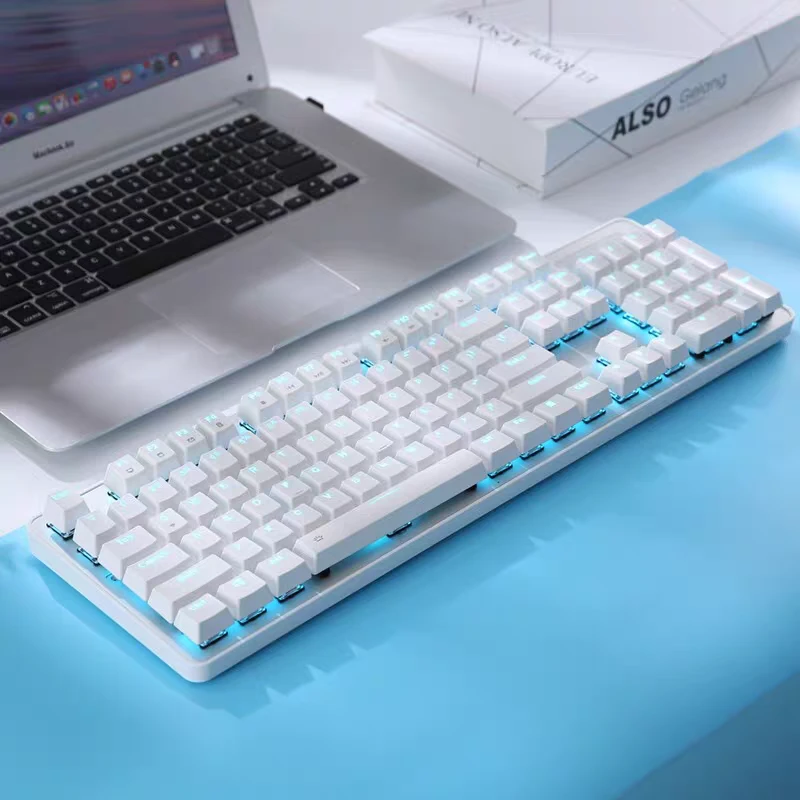 9新 达尔优 EK810三模双模104键白色黑色无线机械键盘游戏办公