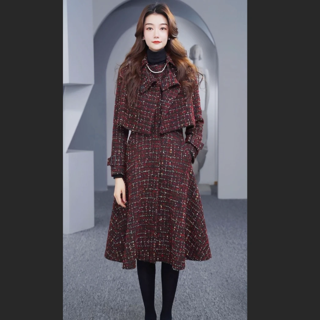 S·DEER圣迪奥气质女士设计师小香风正品设计感毛呢大衣S224Z1434