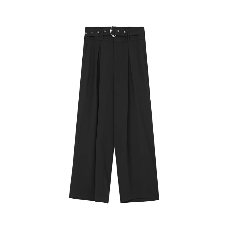 sdeer圣迪奥莫奈花园风女装休闲法式高腰直筒西装女长裤S24160801