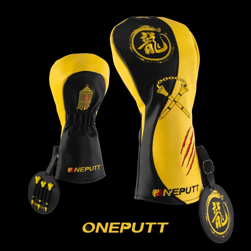 ONEPUTT【致敬系列】李小龙高尔夫一号木杆头套&Tee收纳包 高端刺绣