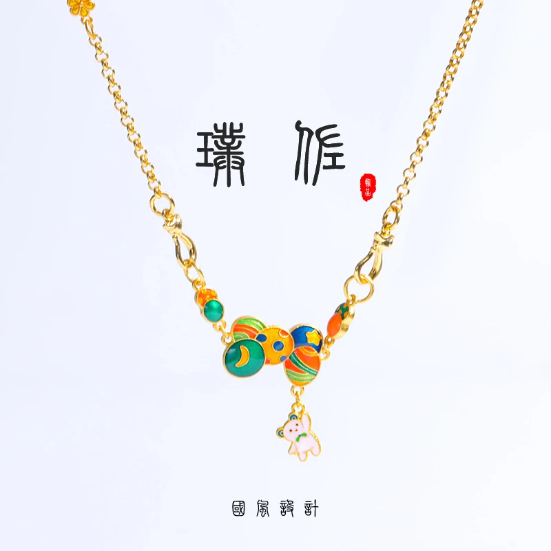 铜合金项链 铜合金项链 气球小熊【告白气球】项链毛衣链