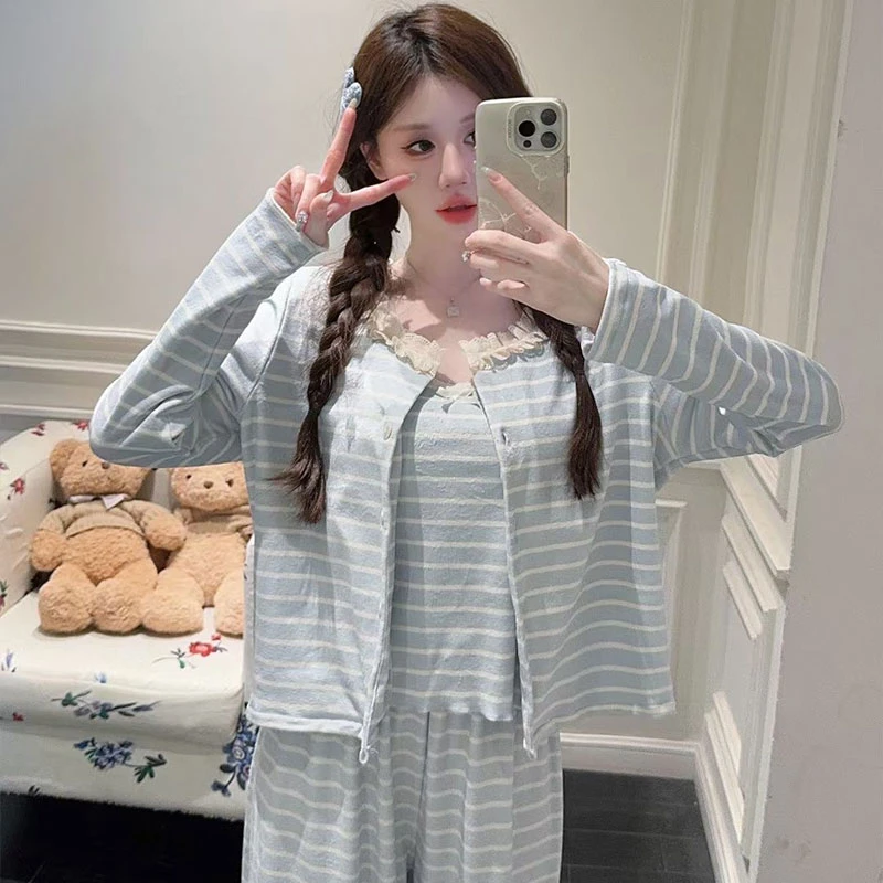 〈海盐奶方〉法式温柔少女秋冬家居服三件套