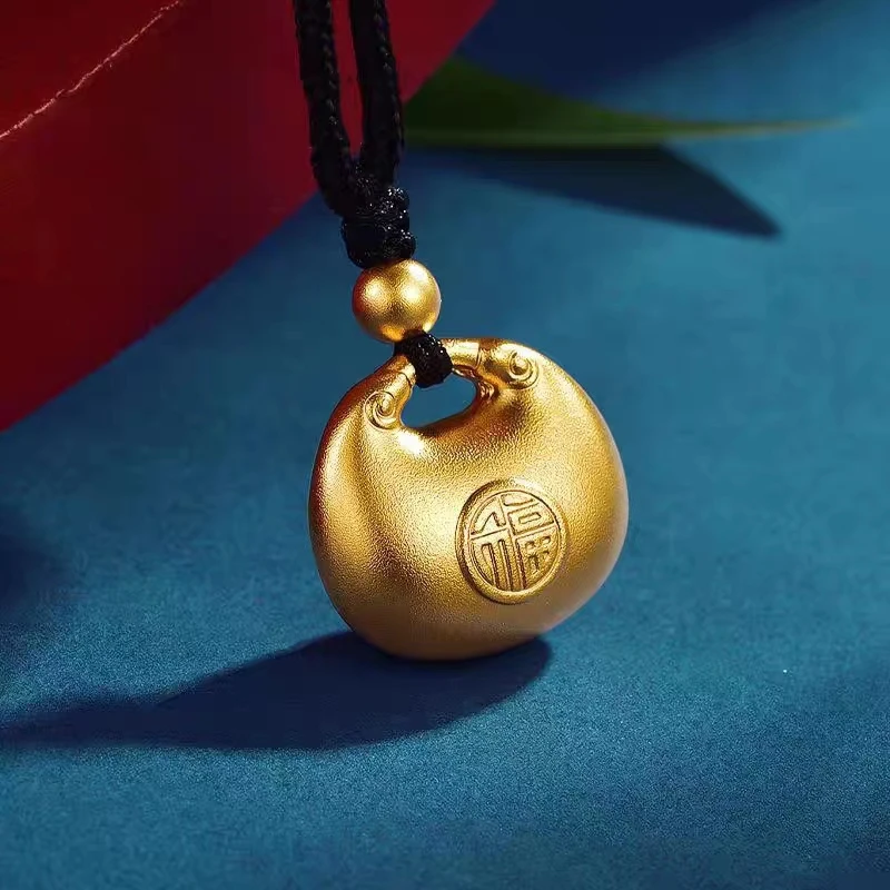 钛钢项链 爆款2023新款国风小胖福吊坠项链女轻奢精致锁骨链