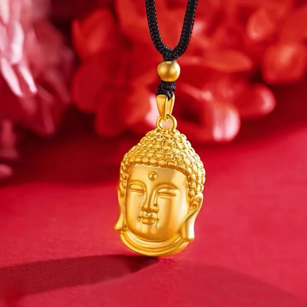 铜合金项链   【设计师款】小众百搭时尚实心佛头吊坠