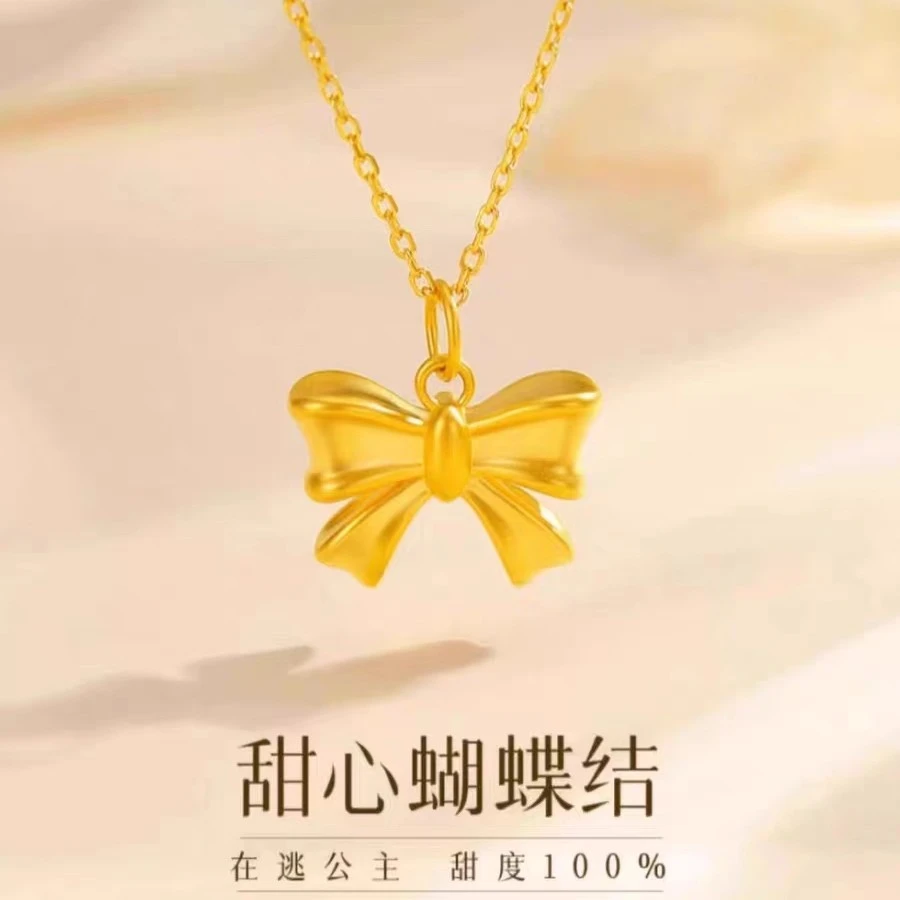 钛钢项链 不掉色超仙少女蝴蝶结项链时尚百搭气质锁骨链ins饰品
