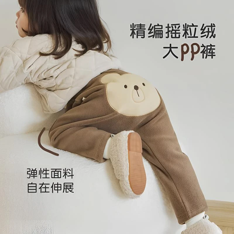 宝宝加绒pp裤子2025秋冬季新款婴儿大屁屁裤儿童男女童棉裤保暖裤