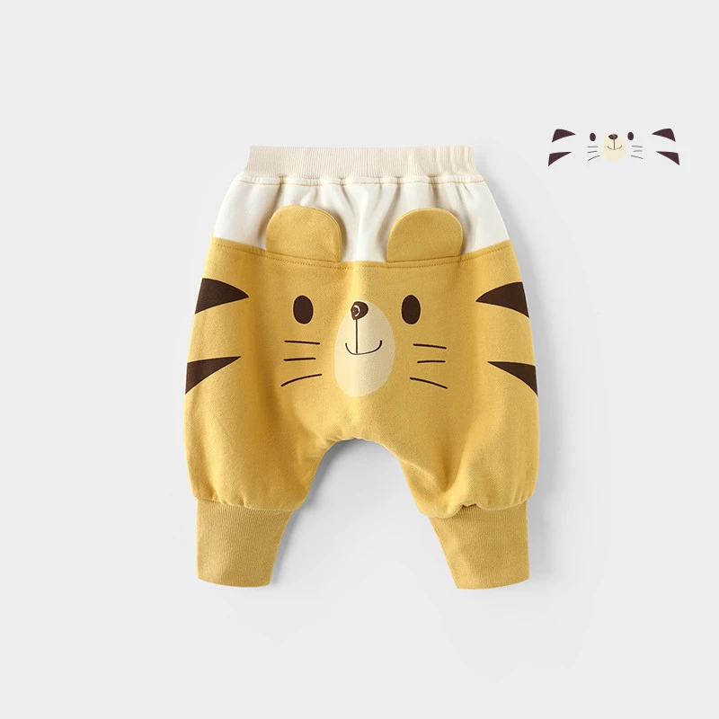 宝宝加绒裤子哈伦裤男童休闲裤女童束脚裤秋冬保暖长裤宽松大pp裤