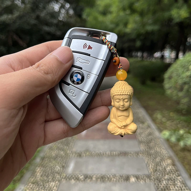 黄小杨宝宝佛实木钥匙扣手工复古风手作