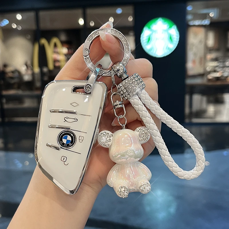 宝马车钥匙套新5系3系X5L/iX3/X1系X6/X7系刀锋320li高档包扣壳女