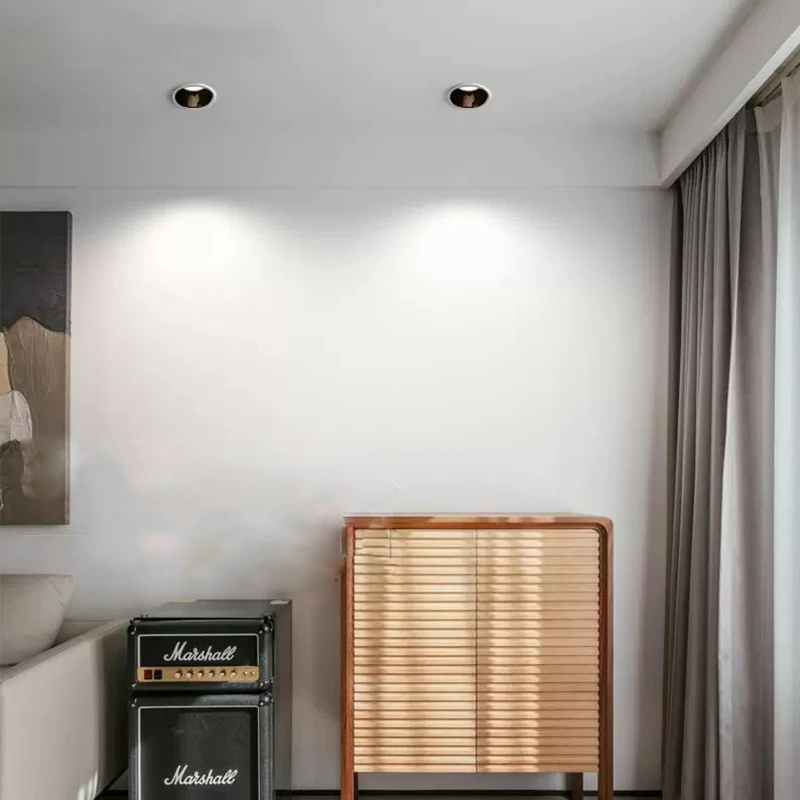 (三色变光筒灯）开孔嵌入式筒灯窄边防眩光家装超薄家用内置