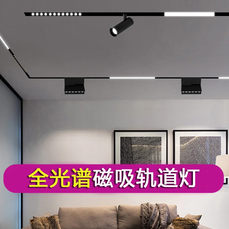 (全光谱磁吸轨道灯) 98显指护眼无主灯简约家用5年质保防眩目灯具