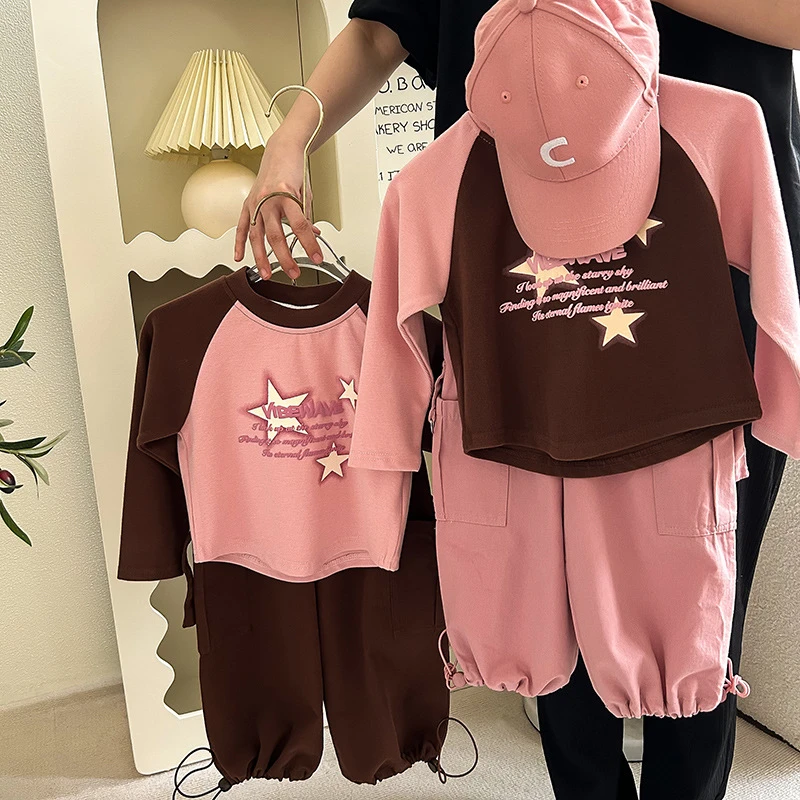 女童套装工装裤GC0281-GC0282