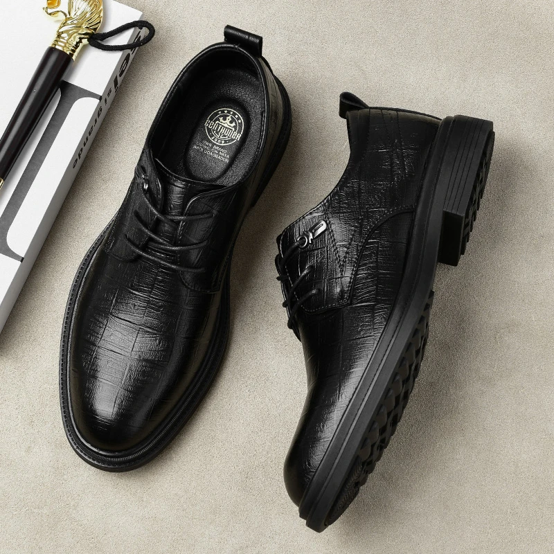 6896皮鞋男新款英伦风男士休闲商务通勤布洛克韩版百搭新郎结婚鞋