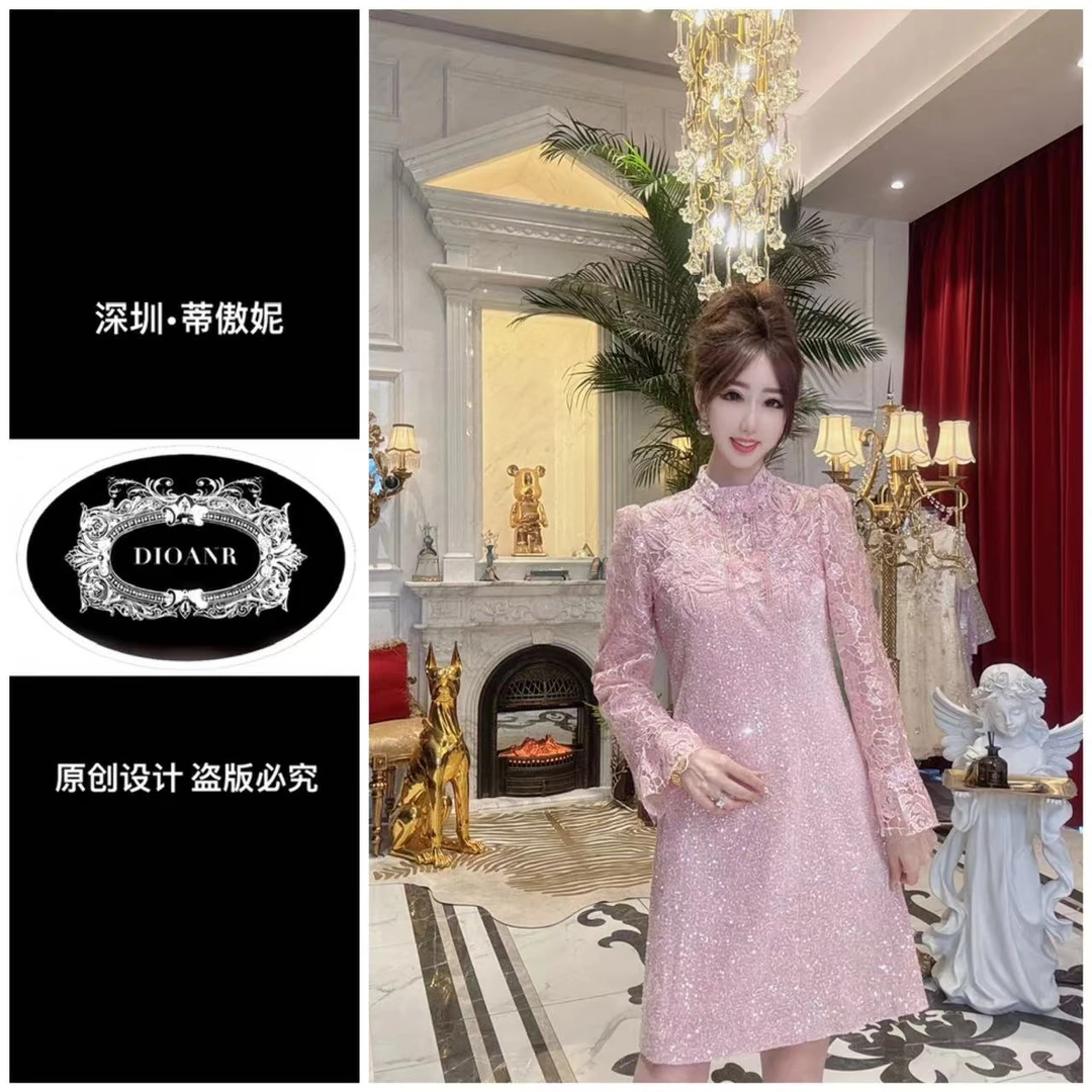 『蒂傲妮DIOANR』304031  DYZW尊享系列私人定制中长款连衣裙