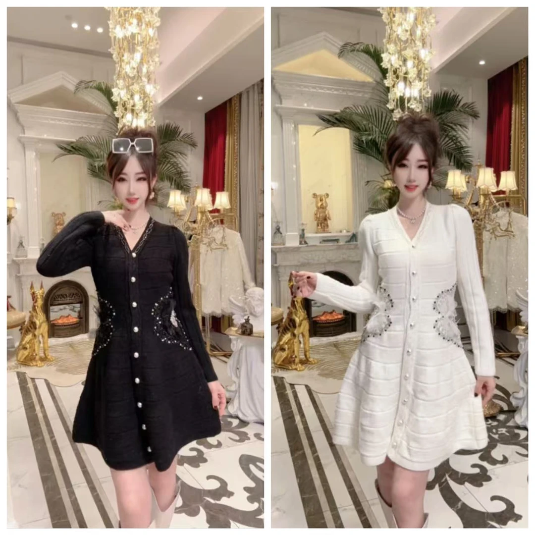 『蒂傲妮DIOANR』A   3526 DAN  尊享系列法式针织连衣裙