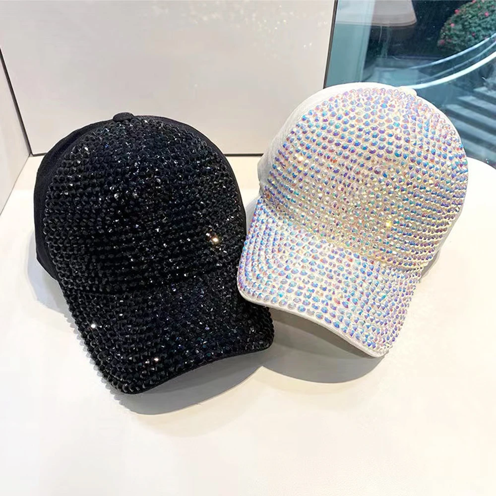 2023新款重工镶钻时尚百搭网红帽子韩版潮流ins鸭舌帽棒球帽透气