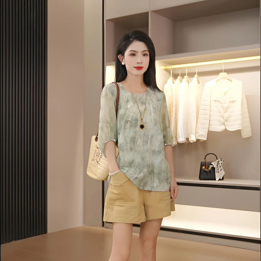 【薄荷绿】夏季新款上衣时尚洋气减龄显瘦衬衫女