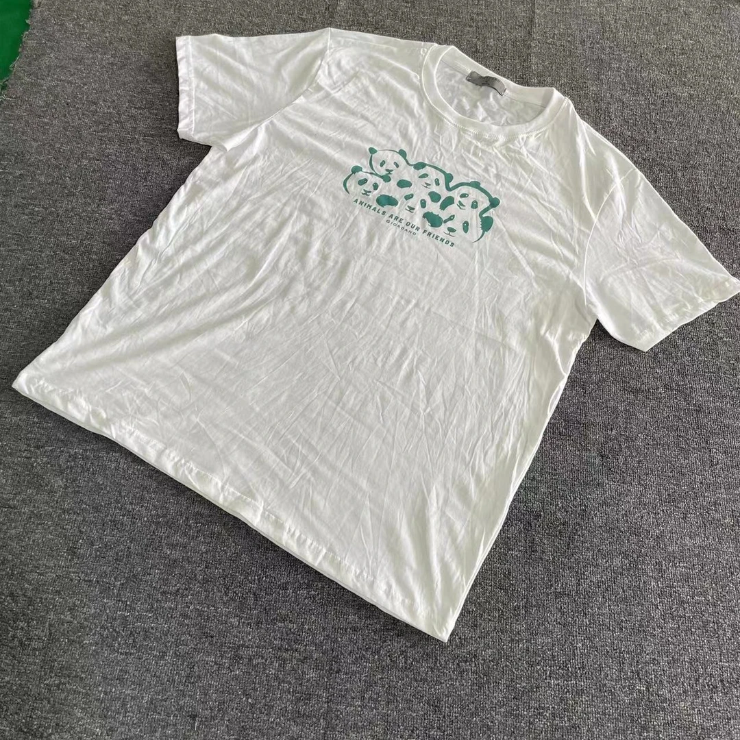 e902男士熊猫印花 棉T 短袖 白色佐家 个别有轻微斑点