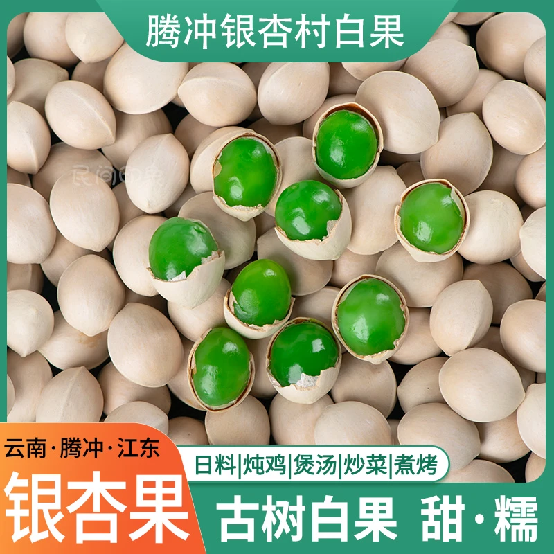 银杏果白果2025年新鲜果云南腾冲银杏村老品种古树绿心日料糯白果