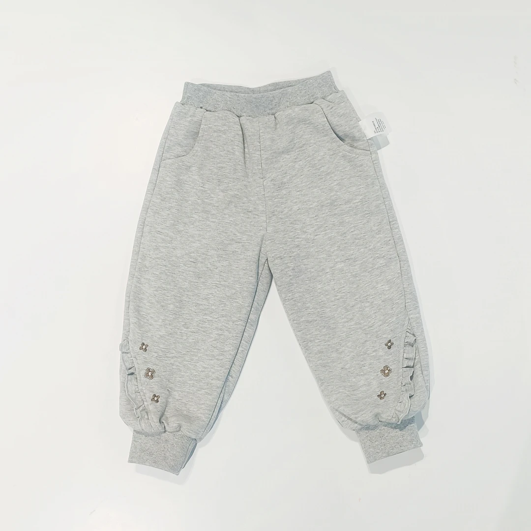 儿童裤子夹棉保暖女中小童樱花瓣棉卫裤RQ516