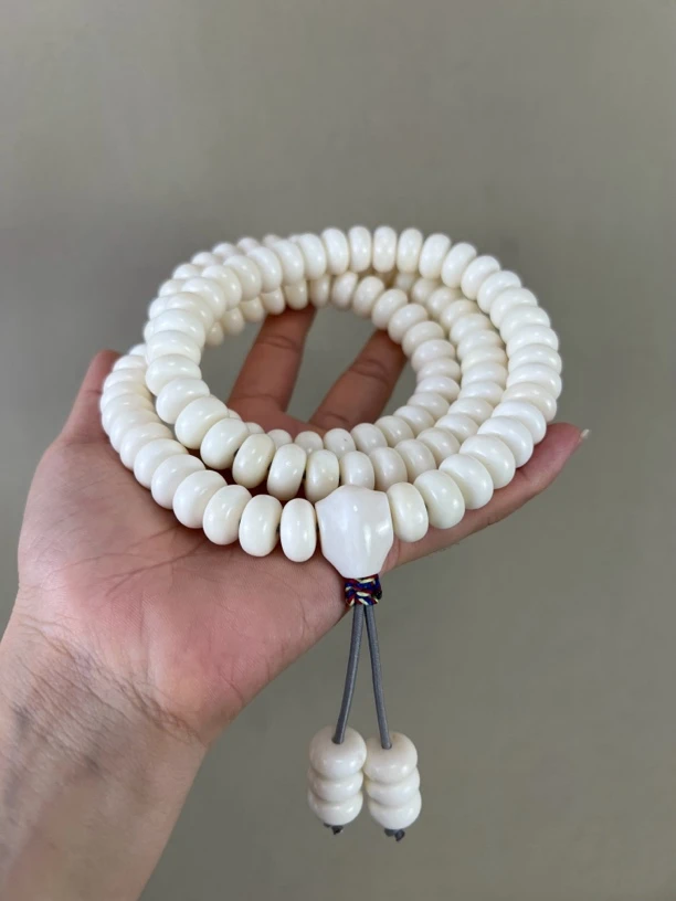 非金属皮质手链 养殖鹿角微瑕1.4算盘珠手串➕白色情侣鲨鱼背长链