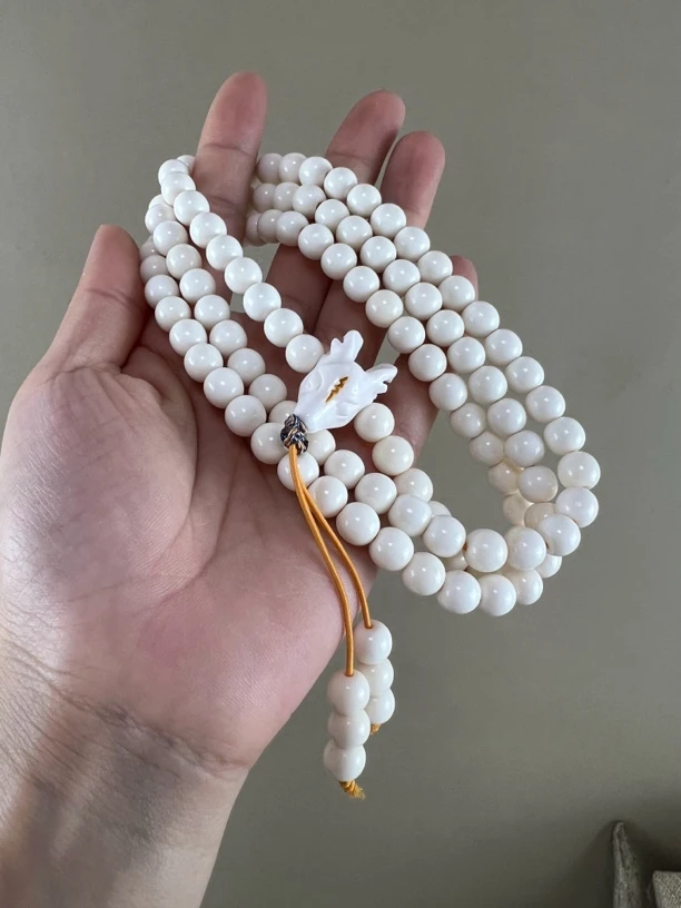 非金属皮质手链 养殖鹿角瑕疵0.8圆珠108手链串珠手串➕小鹿三通