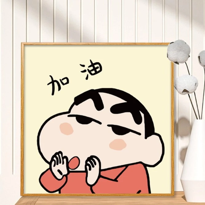 蜡笔小新立体画DIY礼物涂鸦卡通动漫手工彩画颜料画笔手绘定制