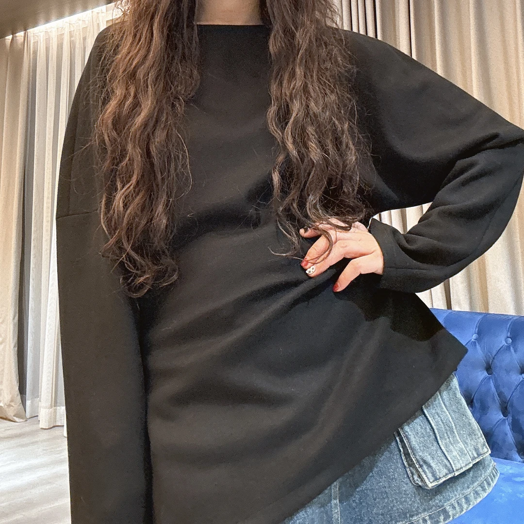 【周周家】清仓捡漏不规则长袖时尚百搭秋季设计款上衣