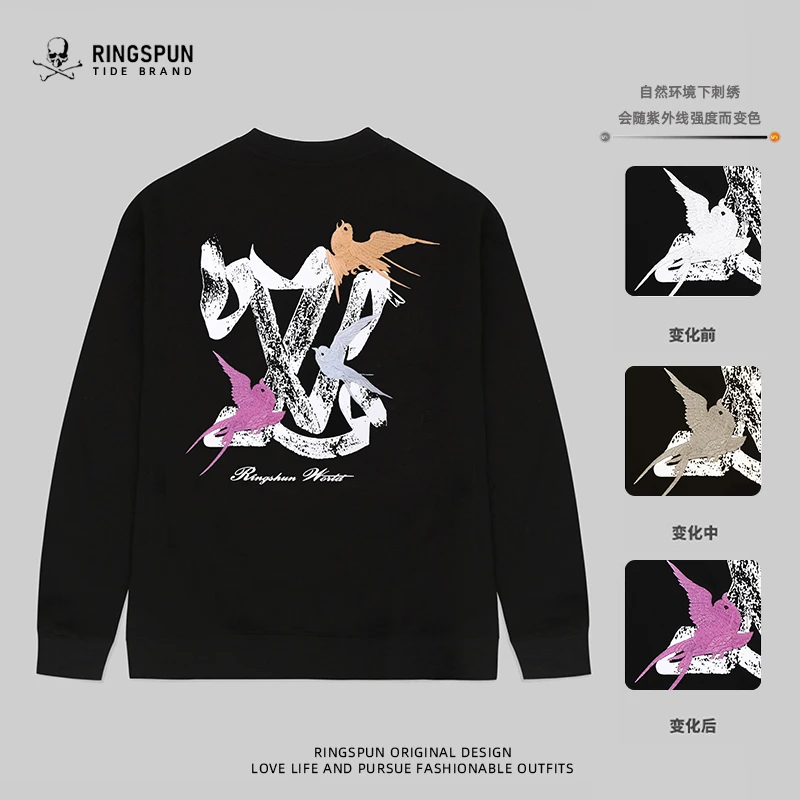 骷髅头潮牌2023Q男装秋冬百搭时尚重磅男女情侣款潮流宽松卫衣