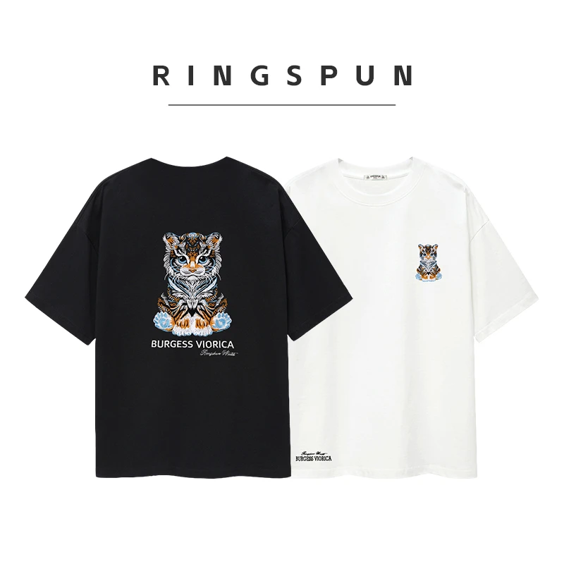 【幼崽蓝虎】夏季重磅纯棉刺绣短袖轻奢潮牌t男女同款