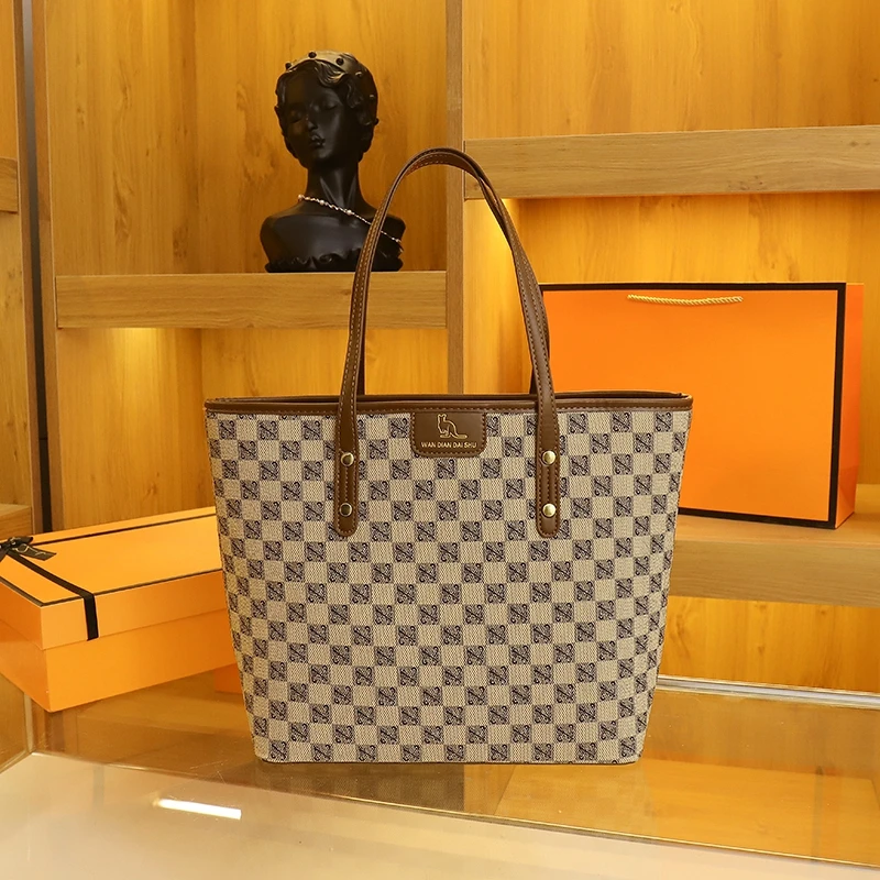 复古印花大容量新款潮高级感单肩包女包时尚上班通勤质感托特包