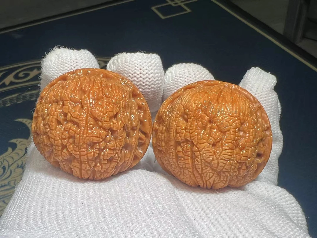 【龙珠】秦岭野生文玩核桃精选配对34-35mm