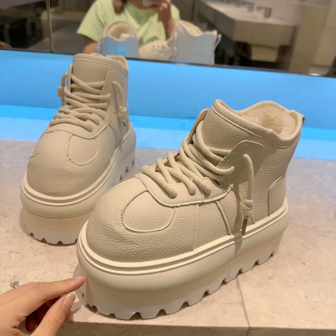 欧货重工卡皮巴拉厚底雪地靴大头丑萌增高棉靴小个子保暖短靴女鞋