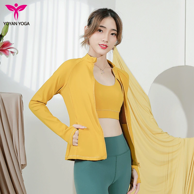 悠妍修身长袖外套瑜伽服拉链开衫9604气质时尚女士百搭运动上衣