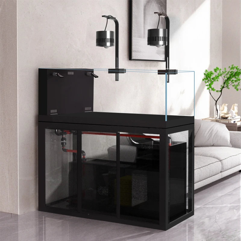 【带门】工业风底滤缸侧溢流溪流缸客厅中型水草水族箱造景生态鱼缸