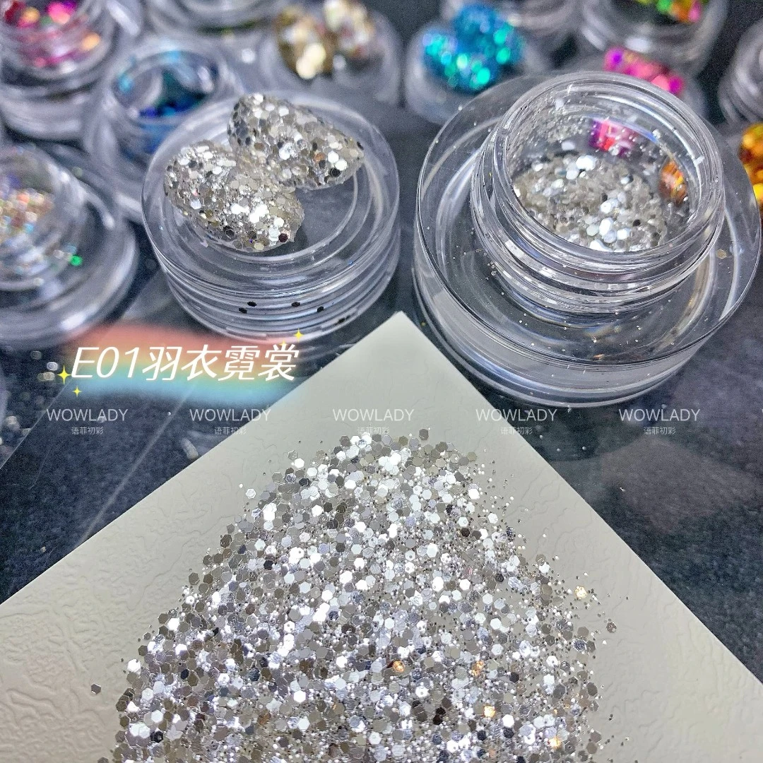 网红爆款韩国大亮片超闪闪粉指甲装饰流行脚趾亮片彩色亮片闪粉