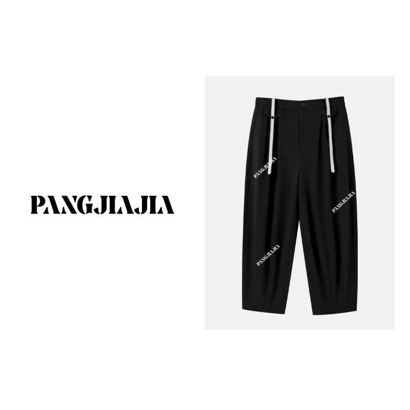 【胖佳佳】金标~哈伦气球裤 休闲裤女设计感编织花边长裤P623Z02298