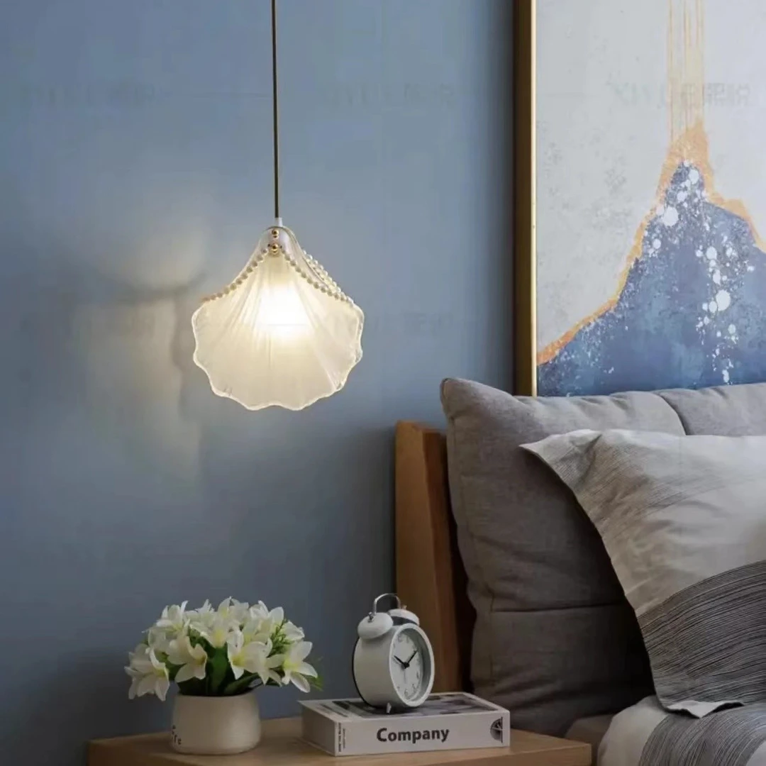 【红语灯饰】卧室床头贝壳壁灯轻奢现代简约书房过道走廊灯具