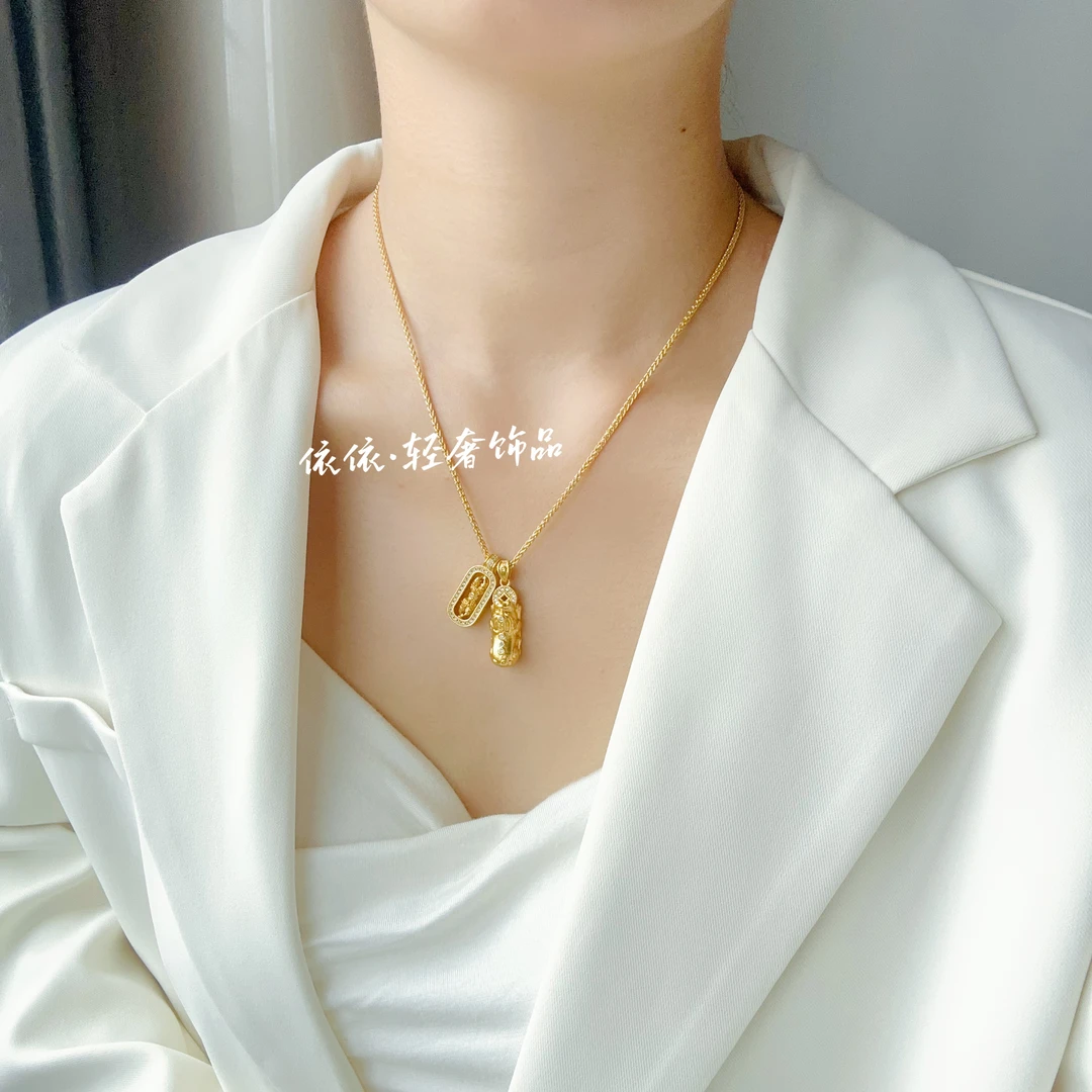 合金项链 【金刚杵设计款叠戴项链】某雪同款气质轻奢精致