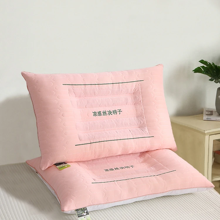 夏凉冰丝枕凉感丝枕头枕成人护颈枕凉感丝决明子枕头芯48*74cm